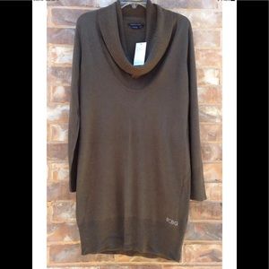 NWT BCBG Maxazria Cowl Neck Long Sweater Dress Sz XL